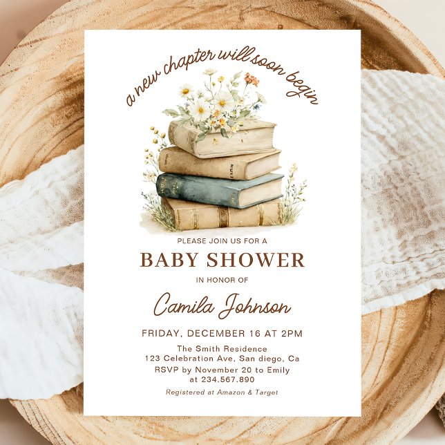 Una Nueva Capítulo Comienza Invitación de Baby Sho (Subido por el creador)