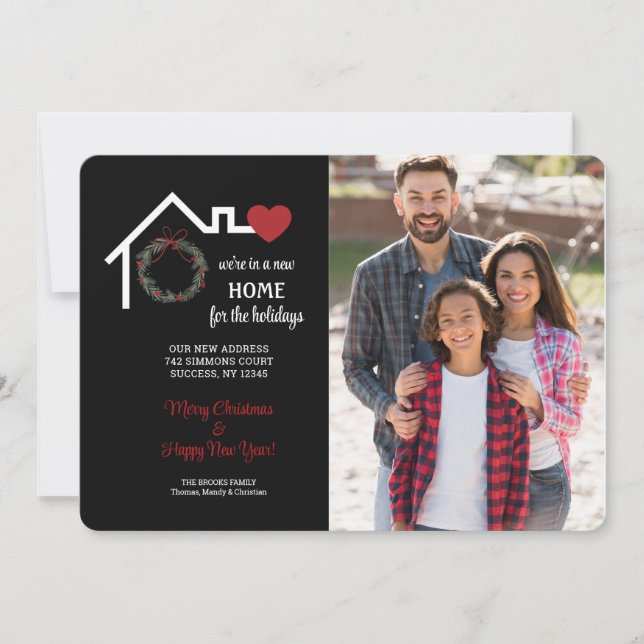 Una nueva casa para las fiestas Tarjeta de Navidad (Anverso)