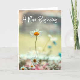 Una nueva tarjeta de saludo de flor de primavera