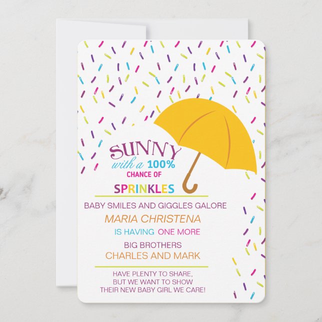 Una Oportunidad Soleada De Sprinkles Invitación De (Anverso)