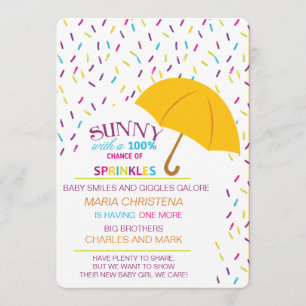 Una Oportunidad Soleada De Sprinkles Invitación De