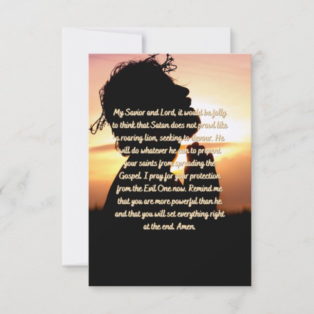 Una Oración De Protección De La Malvada Tarjeta De (Anverso)