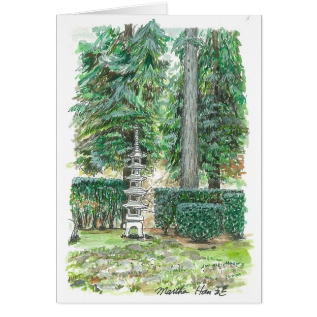 Una pagoda en un jardín japonés (Frente)