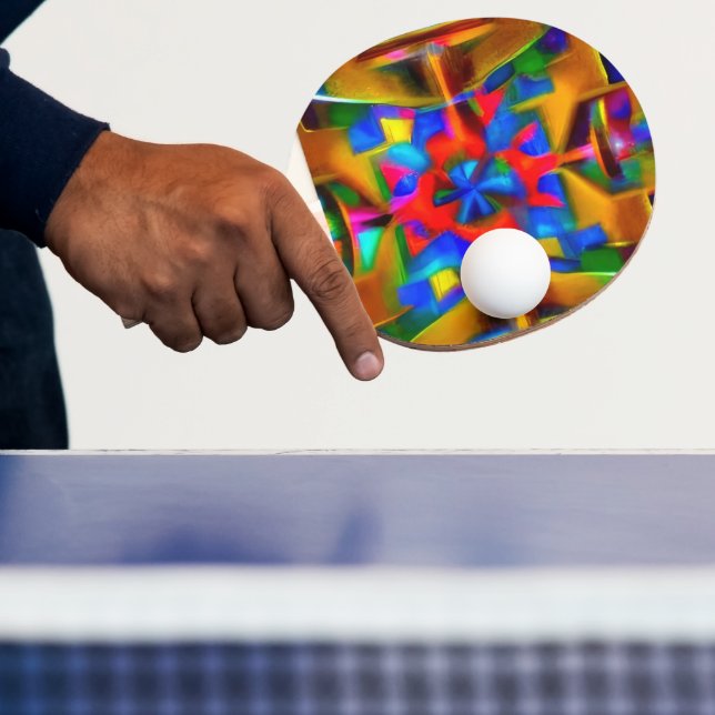 Una pala de ping pong decorada (in situ)