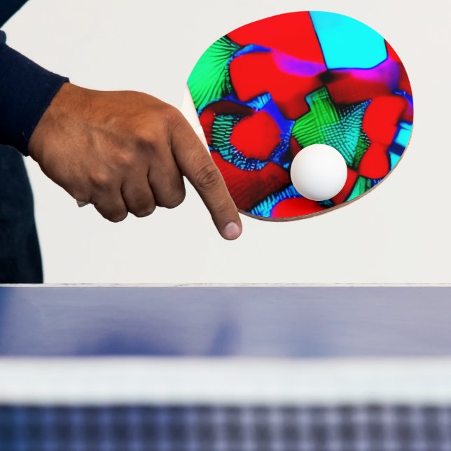 Una pala de ping pong decorada (in situ)