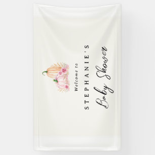 Una pancarta de bienvenida para baby shower de una