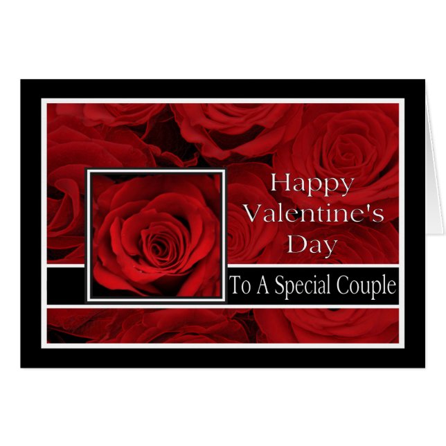 Una pareja especial feliz Rosas del Día de San Val (Anverso (Horizontal))