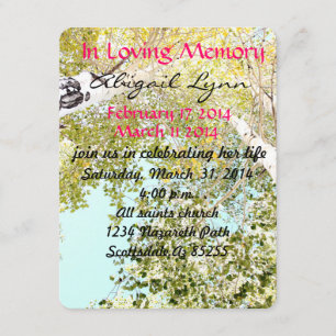 Una parte de la invitación al funeral del cielo