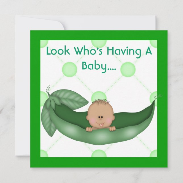 UNA PEA EN UN POD BEBY DUCHA INVITACIONES (Anverso)