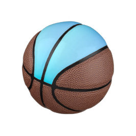 Una pelota de baloncesto con paneles azul cielo y 