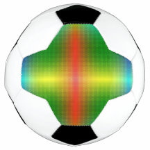 Una pelota de fútbol presenta un geométrico colori