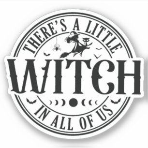 Una Pequeña Bruja En Todo El Pegatina De Vinilo Es