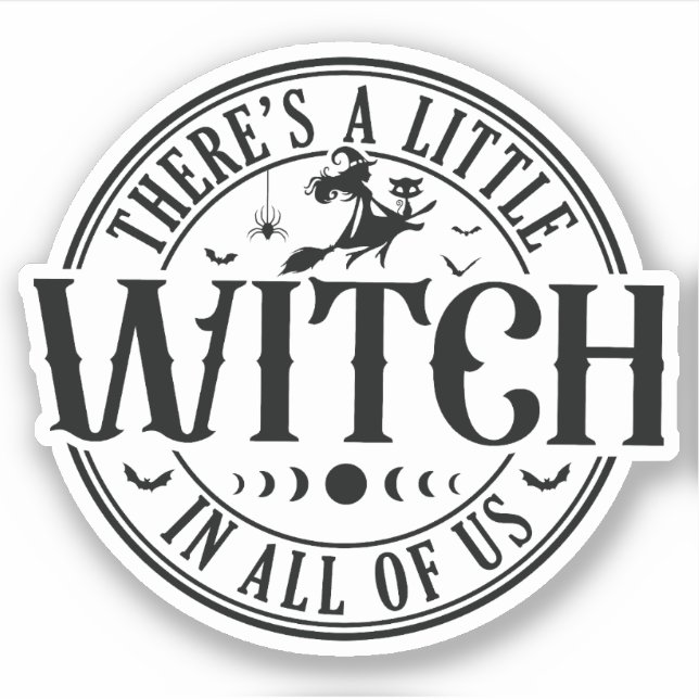 Una Pequeña Bruja En Todo El Pegatina De Vinilo Es (Anverso)