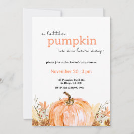 Una pequeña calabaza de ducha de bebé Invitación
