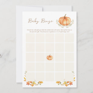 Una pequeña calabaza de otoño   Tarjeta de bingo p