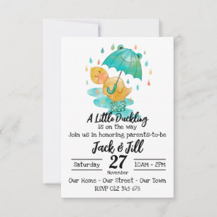 Una pequeña cría de pato está en camino invitación