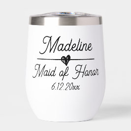 Una pequeña doncella de honor personalizada