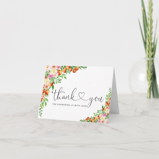 Una pequeña ducha de bebé cortita Gracias tarjeta (Anverso)