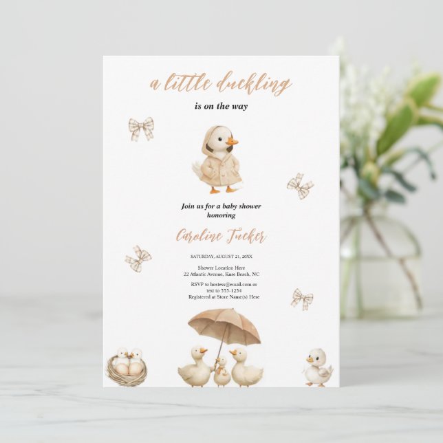 UNA PEQUEÑA DUCHA DE BEBÉ DULCE LA INVITACIÓN (Anverso de pie)