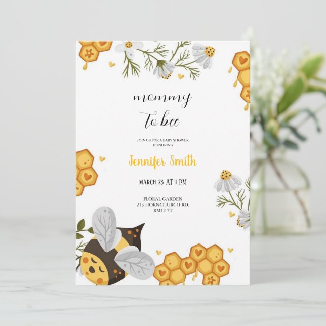 una pequeña ducha dulce de miel de bebé Invitación (Anverso de pie)