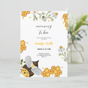 una pequeña ducha dulce de miel de bebé Invitación