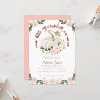 Una pequeña invitación a Baby Shower con flores de