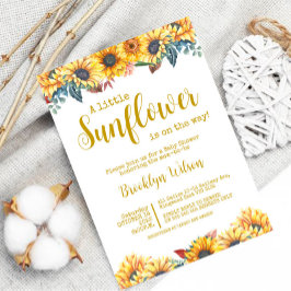 Una pequeña invitación a Baby Shower con girasol