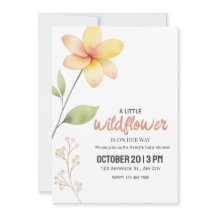 Una pequeña invitación a Baby Shower de flores sil