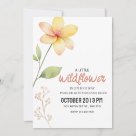 Una pequeña invitación a Baby Shower de flores sil