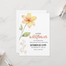 Una pequeña invitación a Baby Shower de flores sil