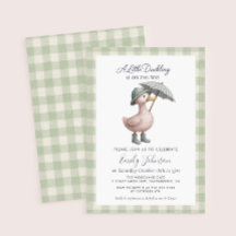 Una pequeña invitación a Baby Shower de pato burló