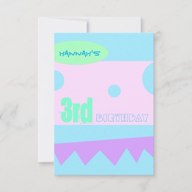 Una pequeña invitación a la fiesta de cumpleaños d (Anverso)