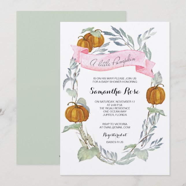 Una pequeña invitación a un Chica de verdor de cal (Anverso / Reverso)