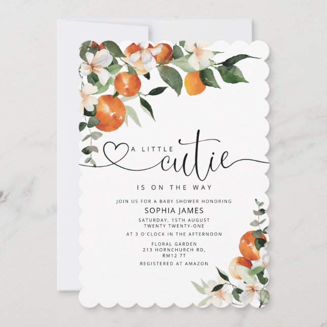 Una pequeña invitación a una ducha de bebé (Anverso)