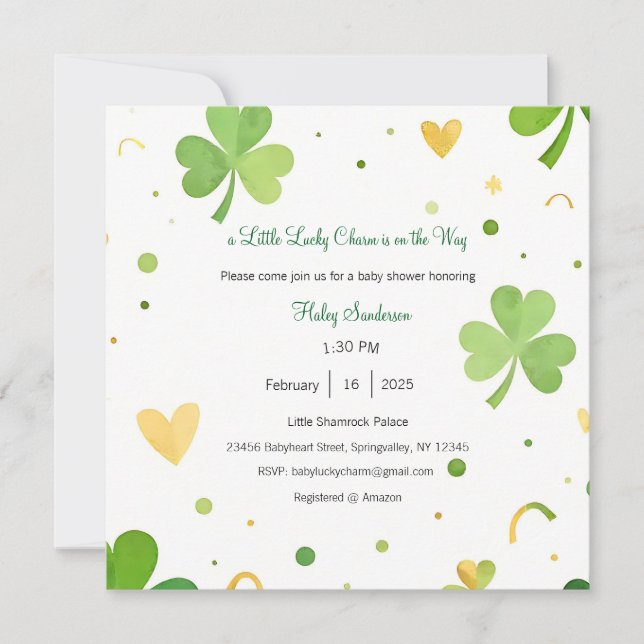 Una pequeña invitación de amuleto de la suerte est (Anverso)