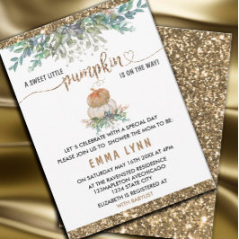 Una pequeña invitación de Baby Shower a la calabaz