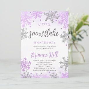 Una pequeña invitación de Baby Shower copo de niev
