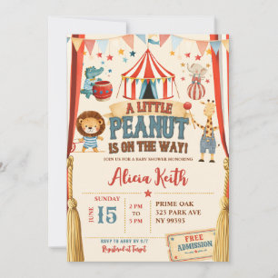 Una pequeña invitación de Baby Shower de circo de