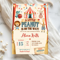 Una pequeña invitación de Baby Shower de circo de 