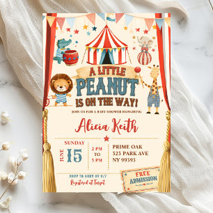 Una pequeña invitación de Baby Shower de circo de
