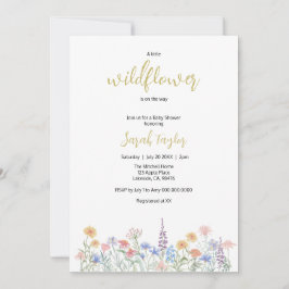 Una pequeña invitación de Baby Shower de flor silv