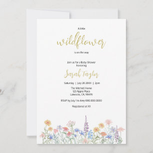 Una pequeña invitación de Baby Shower de flor silv