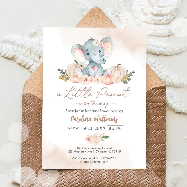 Una pequeña invitación de baby shower de maní (Subido por el creador)