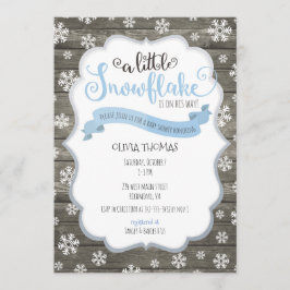 Una pequeña invitación de Baby Shower del copo de