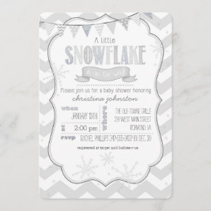 Una pequeña invitación de Baby Shower del copo de