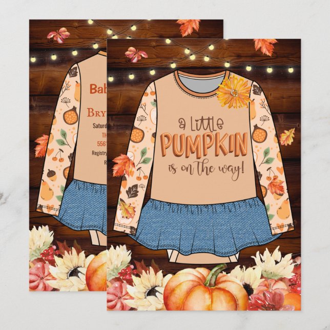 Una pequeña invitación de Baby Shower rústica de c (Anverso / Reverso)