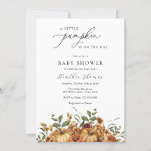 Una pequeña invitación de calabaza a Baby Shower