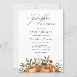 Una pequeña invitación de calabaza a Baby Shower