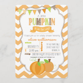Una pequeña invitación de calabaza a Baby Shower