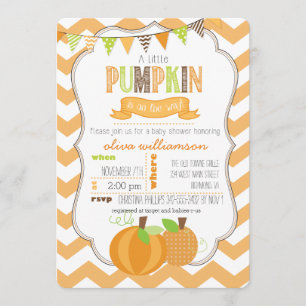 Una pequeña invitación de calabaza a Baby Shower